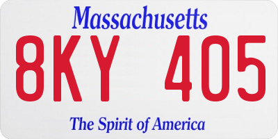 MA license plate 8KY405