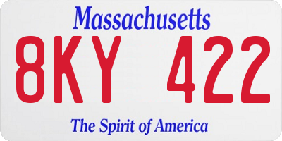 MA license plate 8KY422