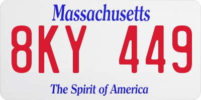 MA license plate 8KY449