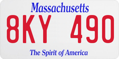 MA license plate 8KY490