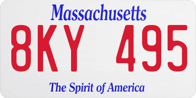 MA license plate 8KY495