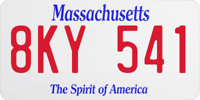 MA license plate 8KY541