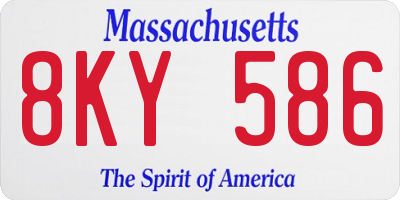 MA license plate 8KY586