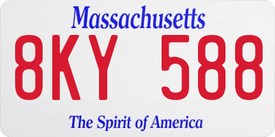 MA license plate 8KY588