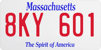 MA license plate 8KY601