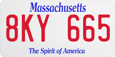 MA license plate 8KY665