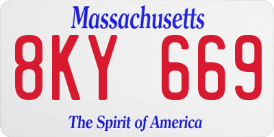 MA license plate 8KY669