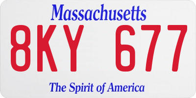 MA license plate 8KY677