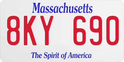 MA license plate 8KY690