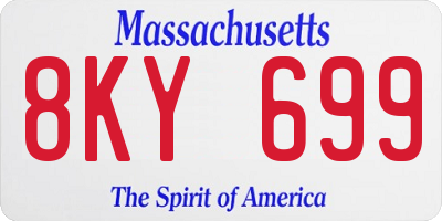 MA license plate 8KY699