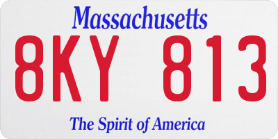 MA license plate 8KY813