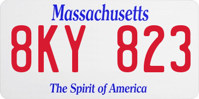 MA license plate 8KY823