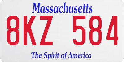 MA license plate 8KZ584