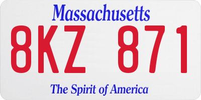 MA license plate 8KZ871