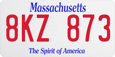 MA license plate 8KZ873