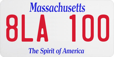 MA license plate 8LA100