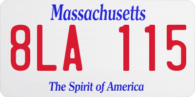 MA license plate 8LA115