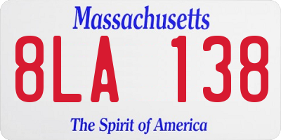 MA license plate 8LA138