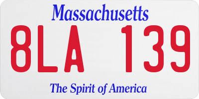MA license plate 8LA139
