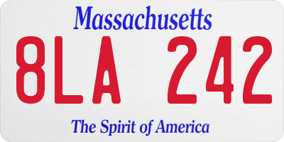 MA license plate 8LA242