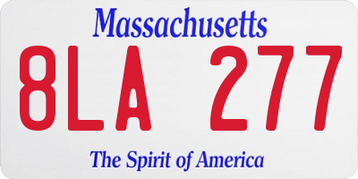 MA license plate 8LA277