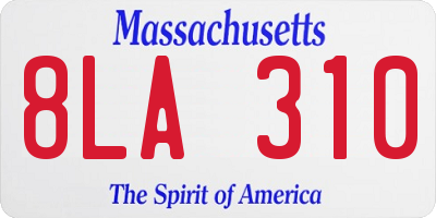 MA license plate 8LA310