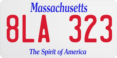 MA license plate 8LA323