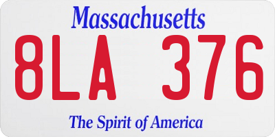 MA license plate 8LA376