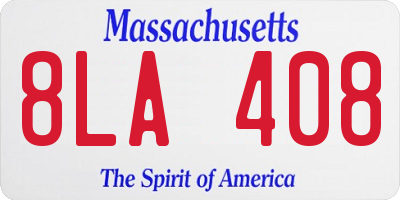 MA license plate 8LA408