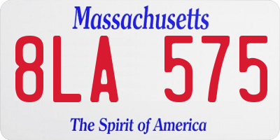 MA license plate 8LA575
