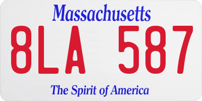 MA license plate 8LA587