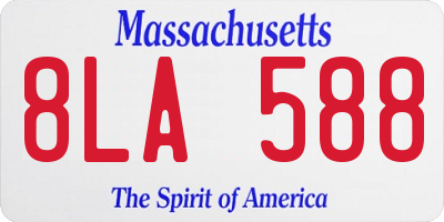 MA license plate 8LA588