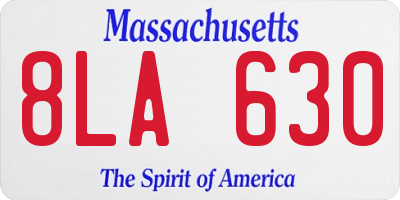 MA license plate 8LA630