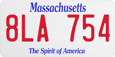 MA license plate 8LA754