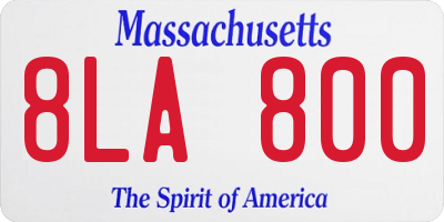 MA license plate 8LA800