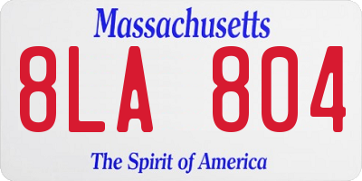 MA license plate 8LA804