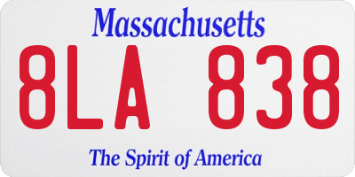 MA license plate 8LA838