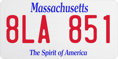 MA license plate 8LA851