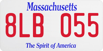 MA license plate 8LB055