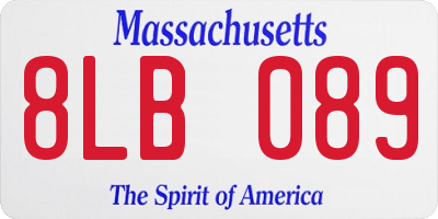MA license plate 8LB089