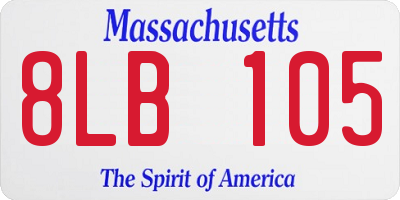 MA license plate 8LB105