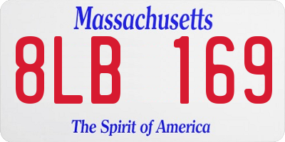 MA license plate 8LB169