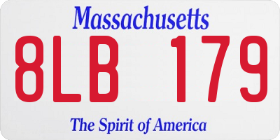 MA license plate 8LB179