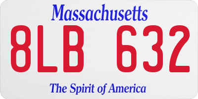 MA license plate 8LB632