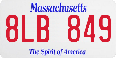 MA license plate 8LB849