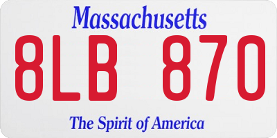 MA license plate 8LB870