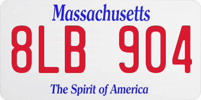 MA license plate 8LB904