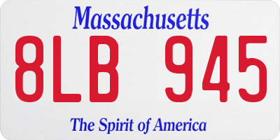 MA license plate 8LB945