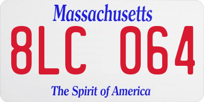 MA license plate 8LC064