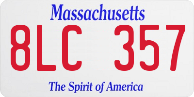 MA license plate 8LC357